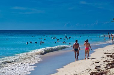 Saona Adası, Dominik Cumhuriyeti, 22 Kasım 2022: Dominik Cumhuriyeti Saona Adası plajından günlük sahne.