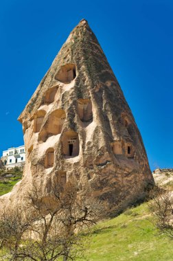 Goreme, Kapadokya, Türkiye, 15 Nisan 2023: Kapadokya ziyareti sırasında gezi, Türkiye.