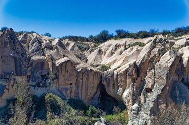 Goreme, Kapadokya, Türkiye, 15 Nisan 2023: Kapadokya ziyareti sırasında gezi, Türkiye.