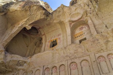 Goreme, Kapadokya, Türkiye, 15 Nisan 2023: Kapadokya ziyareti sırasında gezi, Türkiye.