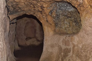 Türkiye 'nin Kapadokya kentindeki yeraltı antik kentinden bir sahne.