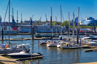 Hamburg, Almanya, 30 Nisan 2023: Limandan Hamburg, Almanya.