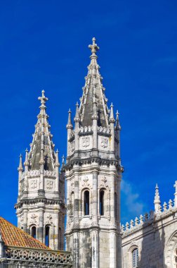 Lizbon, Portekiz, Ocak 04 2024: Lizbon, Portekiz 'de gündüz vakti Jeronimos Manastırı' nın detayları.