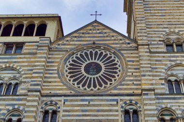 Cenova, İtalya, 28 Nisan 2024: Cenova Katedrali veya Ceneviz Lawrence Metropolitan Katedrali, İtalya.