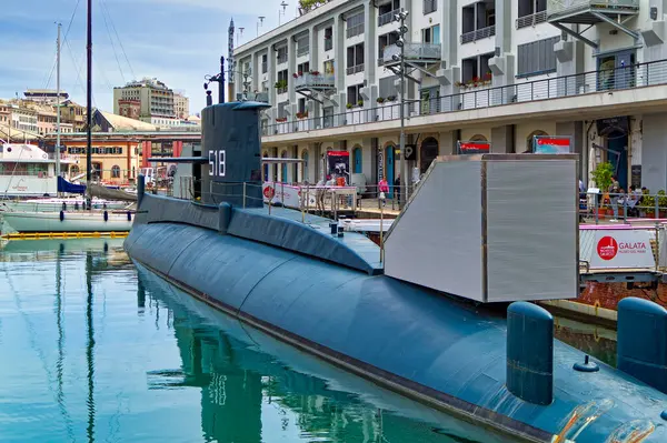 Cenova, İtalya, 28 Nisan 2024: Denizaltı Müzesi kapsamında İtalya 'nın Cenova kentinde sergi açıldı.