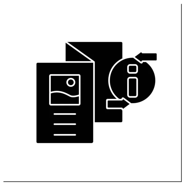 Ikona Glifu Broszurkowego Dokument Informacyjny Broszura Zdjęciami Informacjami Produkcie Lub — Wektor stockowy