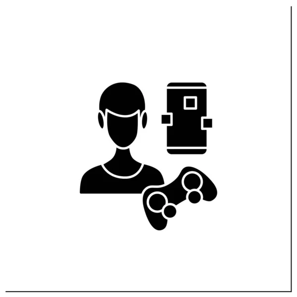 Glyphen Symbol Für Mobiles Spiel Gaming Auf Smartphones Gamer Spielen — Stockvektor