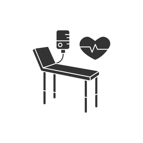 Examination Table Glyph Icon Special Device Examining Patience Health Treatment — Stock Vector