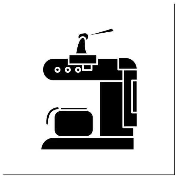 Kahve Makinesi Sembol Simgesi Sıcak Içecekler Yapmak Için Küçük Bir — Stok Vektör