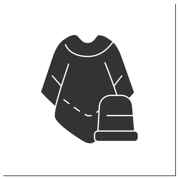 Mucho Panço Sembolü Giysiler Havalı Sıcak Bez Onarımı Yüksük Kıyafet — Stok Vektör