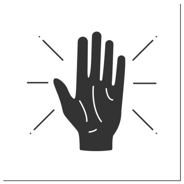  Predictions glyph icon. Divination, future prediction.Lines of fate on palm. Magical arts concept. Filled flat sign. Isolated silhouette vector illustration
