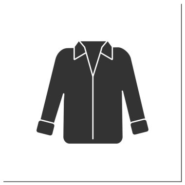 Fashion glyph icon. Oversized shirt for work or date. Trendy clothing. Shopping.Clothes concept. Filled flat sign. Isolated silhouette vector illustration