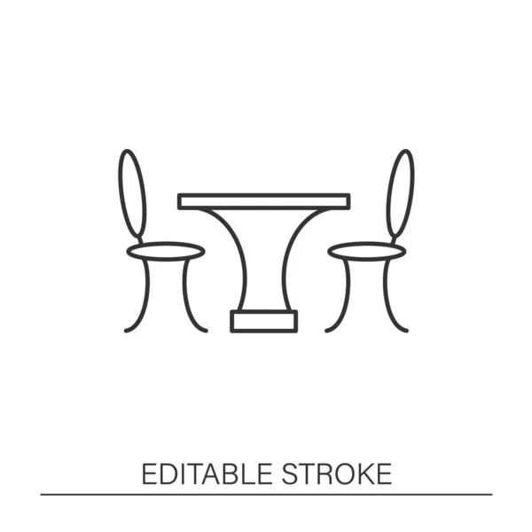Ikone Der Kücheneinrichtung Tisch Mit Stühlen Für Café Möbelkonzept Isolierte — Stockvektor