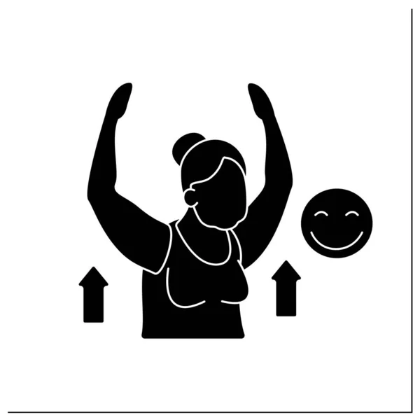 Workout Symbol Sportleben Cardio Körperliche Aktivität Bietet Eine Gute Stimmung — Stockvektor