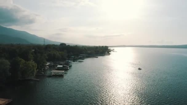 サカリヤのサパンカ湖の空中ビュー トルコでの4K映像 — ストック動画