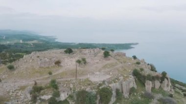 Aerial drone shot of the Sanctuary of Apollo Smintheus. 