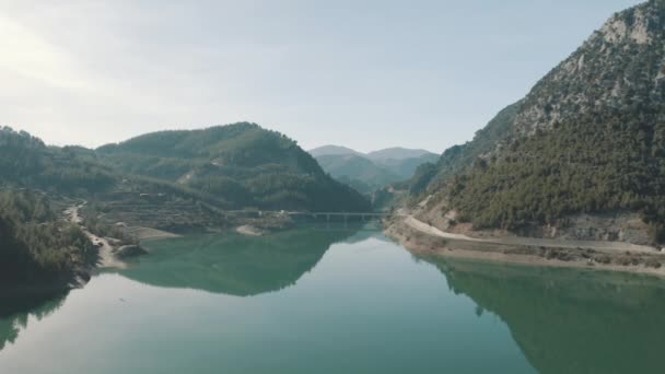 Beau Paysage Plan Drone Aérien Forêts Lac Calme Tranquille Adana — Video