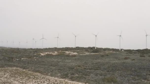 Scénický Letecký Pohled Farmu Větrných Turbín Canakkale Vysoce Kvalitní Záběry — Stock video
