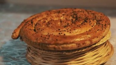 Close up view of Turkish traditional dessert. 4K Footage in Turkey. High quality 4k footage
