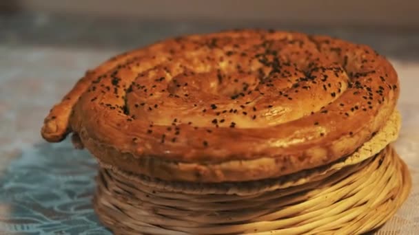 Close View Turkish Traditional Dessert Footage Turkey High Quality Footage — Video