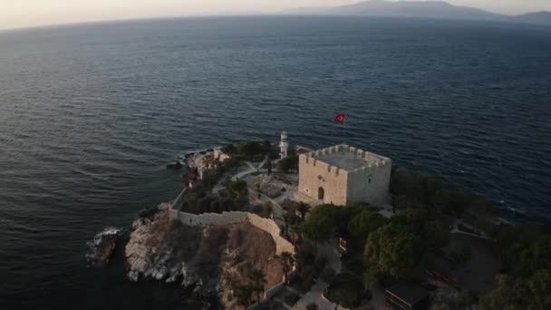 Galambszigettel Kusadasi Kikötő Törökország Égei Tengeri Partjai Kiváló Minőségű Felvételek — Stock videók