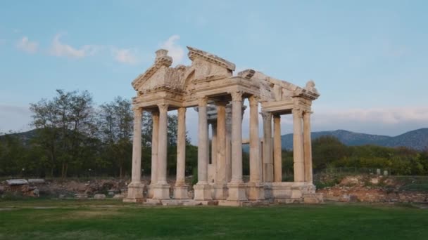 Vista Aérea Ciudad Vieja Histórica Las Ruinas Antiguas — Vídeos de Stock