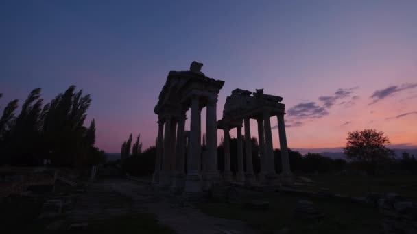 Αεροφωτογραφία Της Ιστορικής Παλιάς Πόλης Και Των Αρχαίων Ερειπίων — Αρχείο Βίντεο