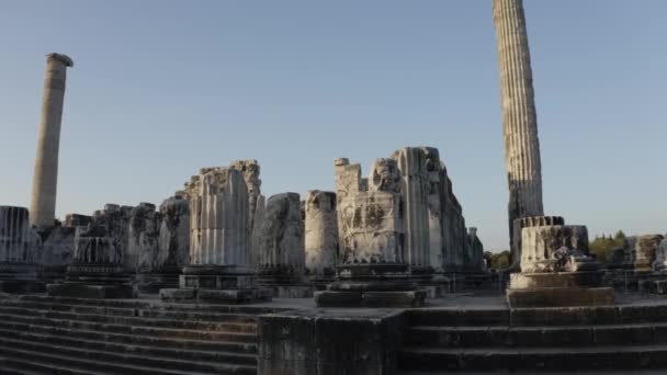 Luchtfoto Van Historische Oude Stad Oude Ruïnes — Stockvideo
