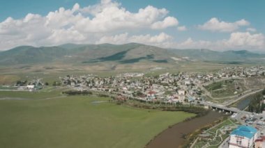 Aerial view of Ardahan City beautiful landscape. 4K Footage in Turkey