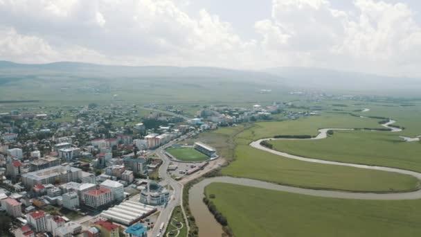 Vista Aérea Ciudad Ardahan Hermoso Paisaje Filmación Turquía — Vídeos de Stock