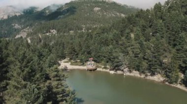 Aerial view of Gumushane lake. 4K Footage in Turkey