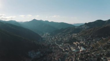Aerial view of Gumushane city landscape. 4K Footage in Turkey