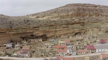 Taskale granaries are natural food storages in Taskale town of Karaman province, Turkey.