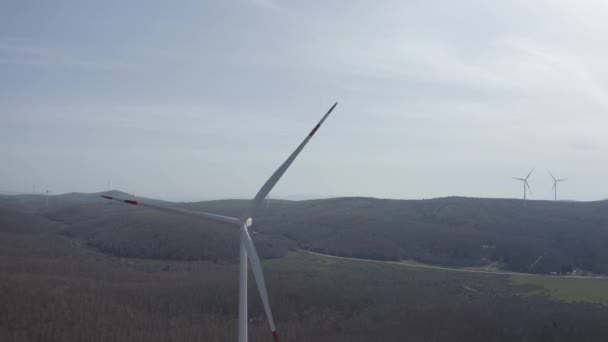 Aerial View Wind Turbines Yalova Footage Turkey High Quality Footage — стоковое видео