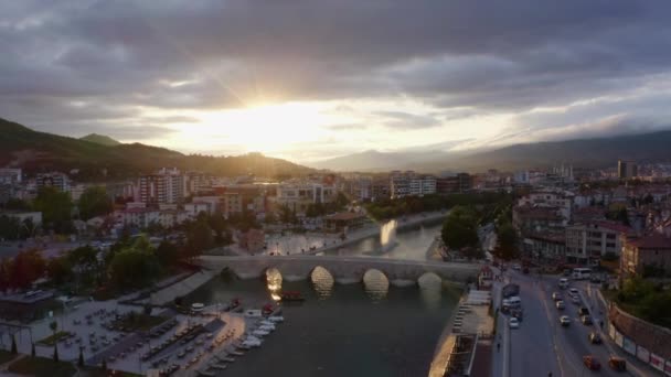 Вид Воздуха Каменный Мост Токате Кадры Турции Высококачественные Кадры — стоковое видео