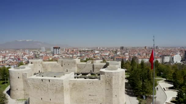 土耳其卡拉曼城堡的空中景观 — 图库视频影像