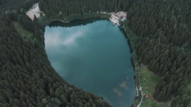Aerial view of Karagol Lake in Artvin. 4K Footage in Turkey