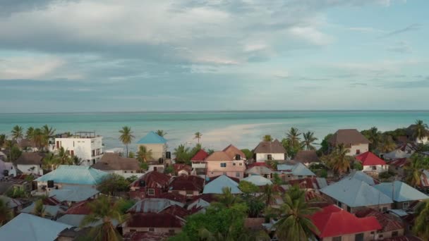 Εναέρια Φύση Και Θέα Στην Παραλία Της Ζανζιβάρης — Αρχείο Βίντεο