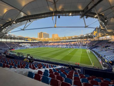 İspanya La Liga maçı sırasında Villarreal CF ve R.C.D. arasında oynanan panoramik oyun sahası görüntüsü Mallorca, 7 Kasım 2022 'de Valencia, İspanya' da Ciudad de Valencia Stadyumu 'nda.