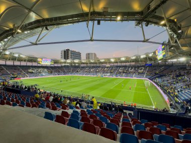 İspanya La Liga maçı sırasında Villarreal CF ve R.C.D. arasında oynanan panoramik oyun sahası görüntüsü Mallorca, 7 Kasım 2022 'de Valencia, İspanya' da Ciudad de Valencia Stadyumu 'nda.