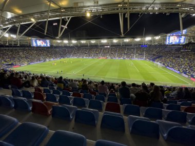 İspanya La Liga maçı sırasında Villarreal CF ve R.C.D. arasında oynanan panoramik oyun sahası görüntüsü Mallorca, 7 Kasım 2022 'de Valencia, İspanya' da Ciudad de Valencia Stadyumu 'nda.