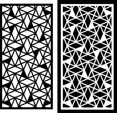Jaal, geometrik panel, ekran ve çit. Modern CNC modeli. İç bölme için lazer kesim şablonu, oda ayırıcı, gizlilik çiti, geometrik çit lazer kesimi