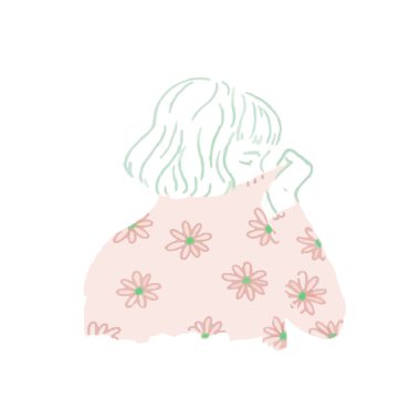 Çiçekli süveter ve kırmızı rujlu şık bir kızın son moda çizimi.