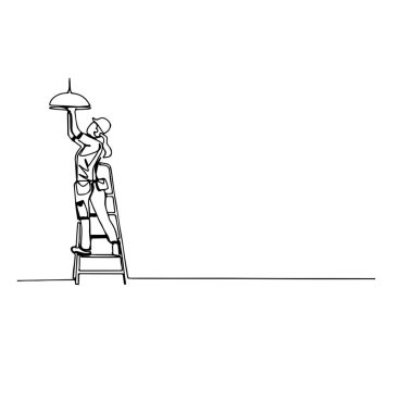 Ampulü değiştiren bir işçinin durmaksızın çizdiği çizgi