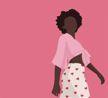 continuous line sketch of a beautiful african american girl  