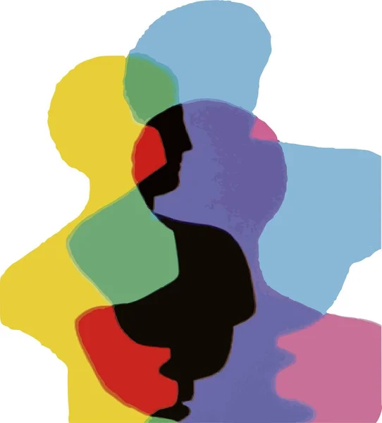 Color Multi Layered Model Human Head Conception Psychology Concentric Vector — Vettoriale Stock