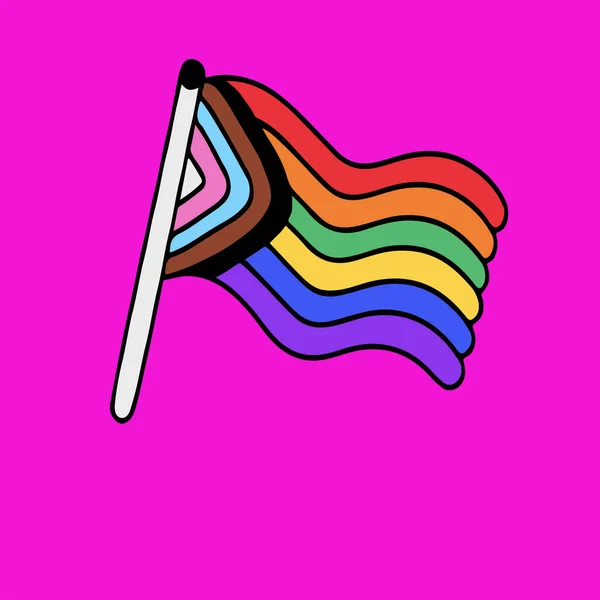 Bandeira Orgulho Fundo Rosa Conceito Lgbt — Vetor de Stock