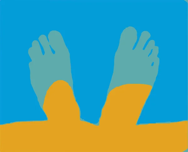 Σχέδιο Των Ποδιών Στο Μπλε Φόντο Σχέδια Χρώματα Της Ουκρανικής Διάνυσμα Αρχείου