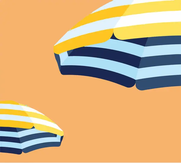 Μπλε Και Κίτρινο Ριγέ Ομπρέλες Παραλία Φόντο Διανυσματικά Γραφικά