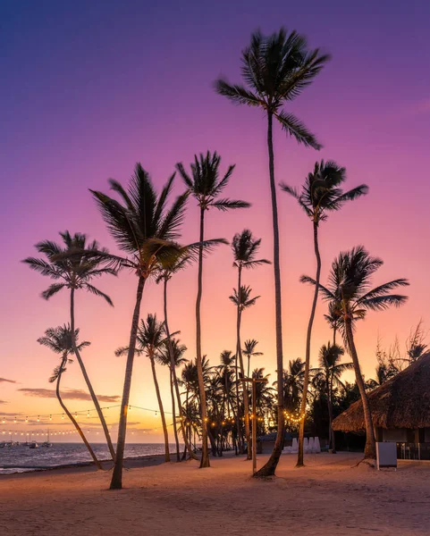Zachód Słońca Plaży Rajska Plaża Tropikalny Raj Biały Piasek Plaża — Zdjęcie stockowe
